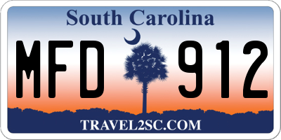 SC license plate MFD912