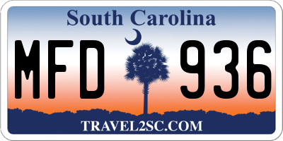 SC license plate MFD936