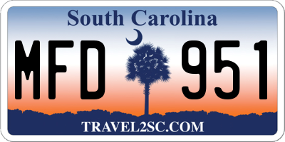 SC license plate MFD951