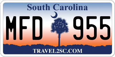 SC license plate MFD955