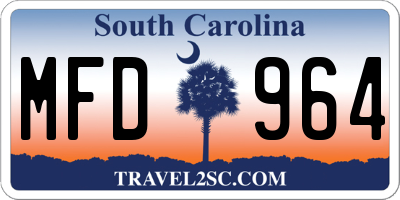 SC license plate MFD964