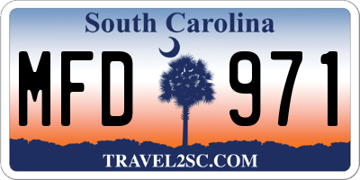 SC license plate MFD971