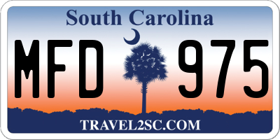SC license plate MFD975