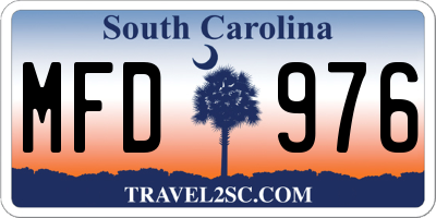 SC license plate MFD976