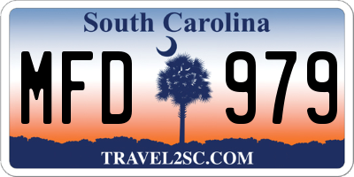 SC license plate MFD979