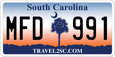SC license plate MFD991