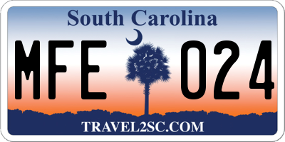 SC license plate MFE024