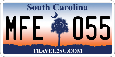 SC license plate MFE055