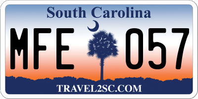 SC license plate MFE057