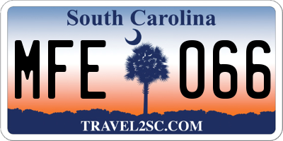 SC license plate MFE066
