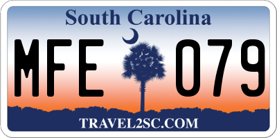 SC license plate MFE079
