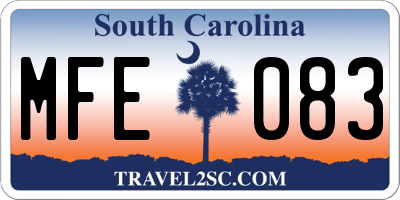 SC license plate MFE083