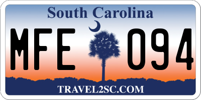 SC license plate MFE094