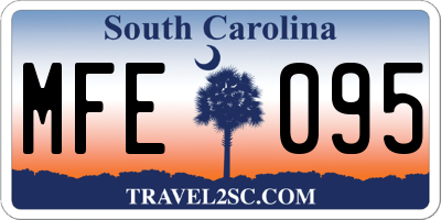SC license plate MFE095