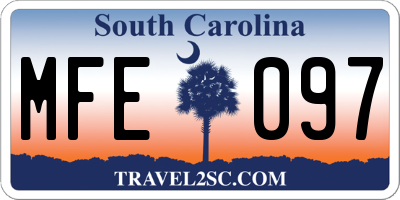 SC license plate MFE097