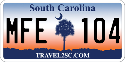 SC license plate MFE104