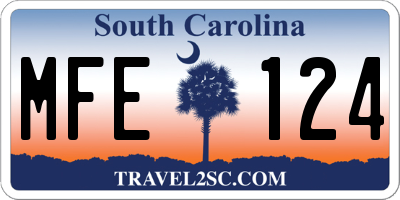 SC license plate MFE124