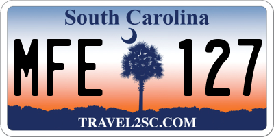 SC license plate MFE127