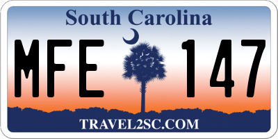 SC license plate MFE147