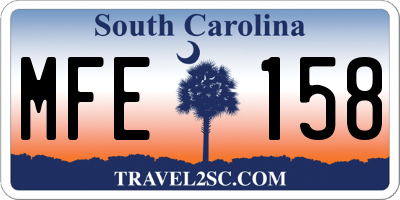 SC license plate MFE158
