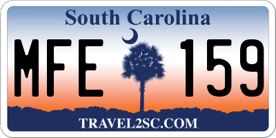 SC license plate MFE159
