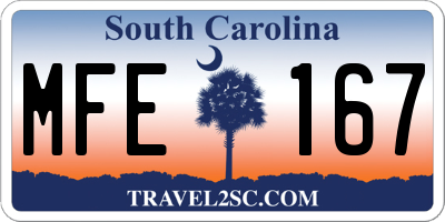 SC license plate MFE167