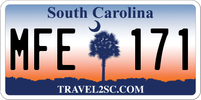 SC license plate MFE171