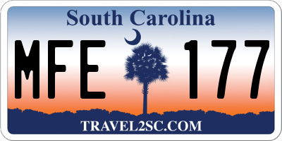 SC license plate MFE177