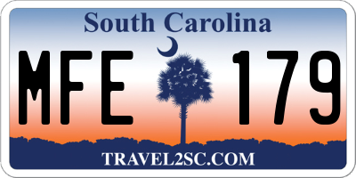 SC license plate MFE179
