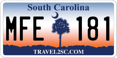 SC license plate MFE181