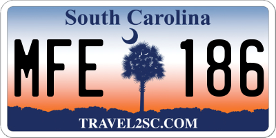 SC license plate MFE186