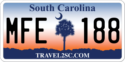 SC license plate MFE188