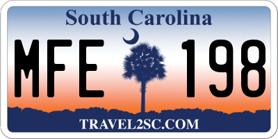 SC license plate MFE198