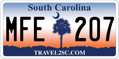 SC license plate MFE207