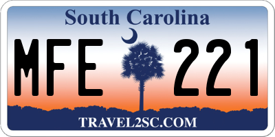 SC license plate MFE221