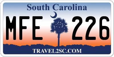 SC license plate MFE226