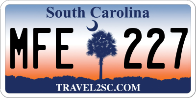 SC license plate MFE227