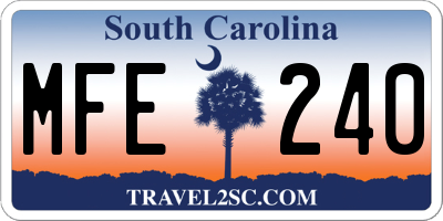 SC license plate MFE240