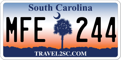 SC license plate MFE244