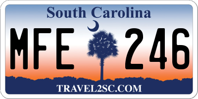 SC license plate MFE246