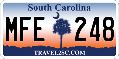 SC license plate MFE248