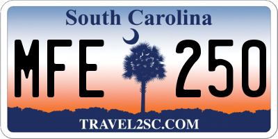 SC license plate MFE250