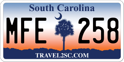 SC license plate MFE258