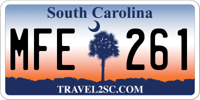 SC license plate MFE261