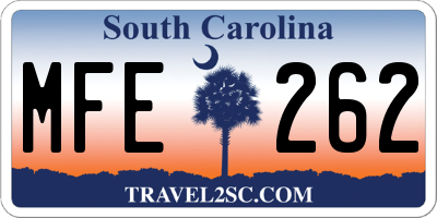 SC license plate MFE262
