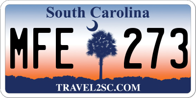 SC license plate MFE273