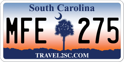 SC license plate MFE275