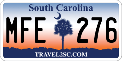 SC license plate MFE276