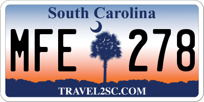 SC license plate MFE278