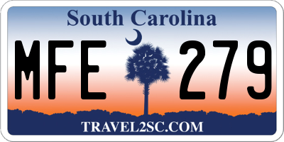 SC license plate MFE279